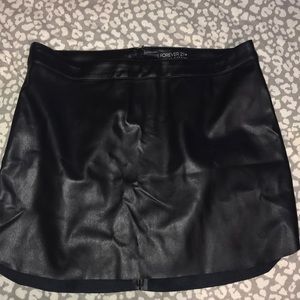 Leather mini skirt